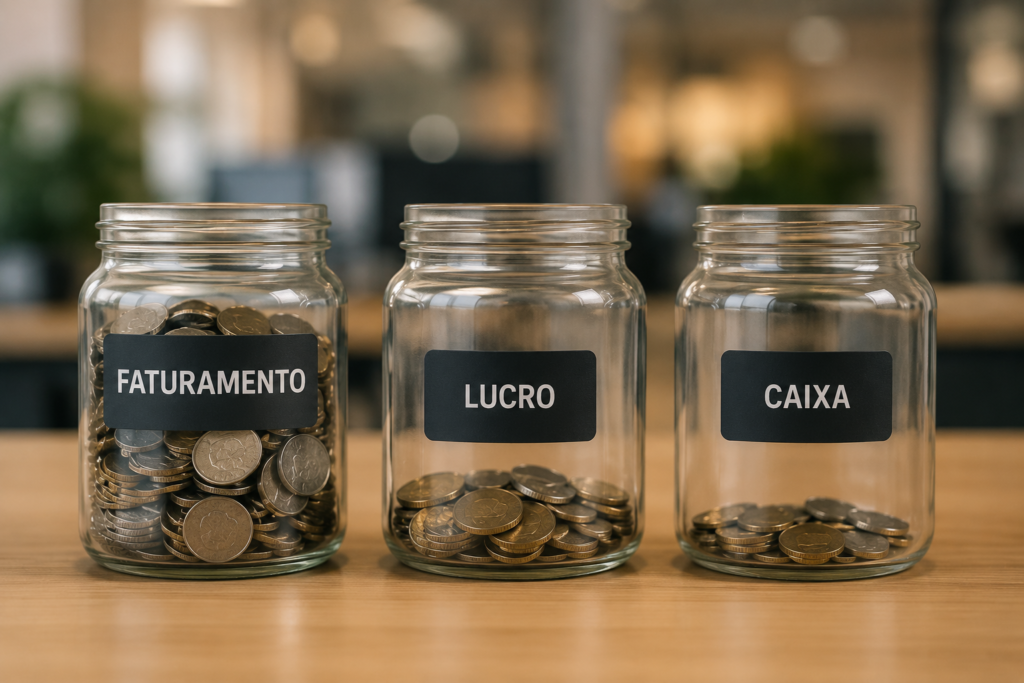 Diferença entre faturamento, lucro e caixa