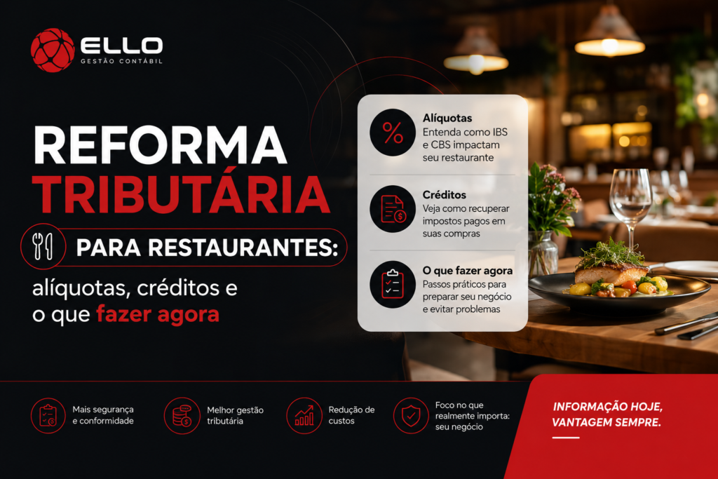 Reforma Tributária para restaurantes: alíquotas, créditos e o que fazer agora